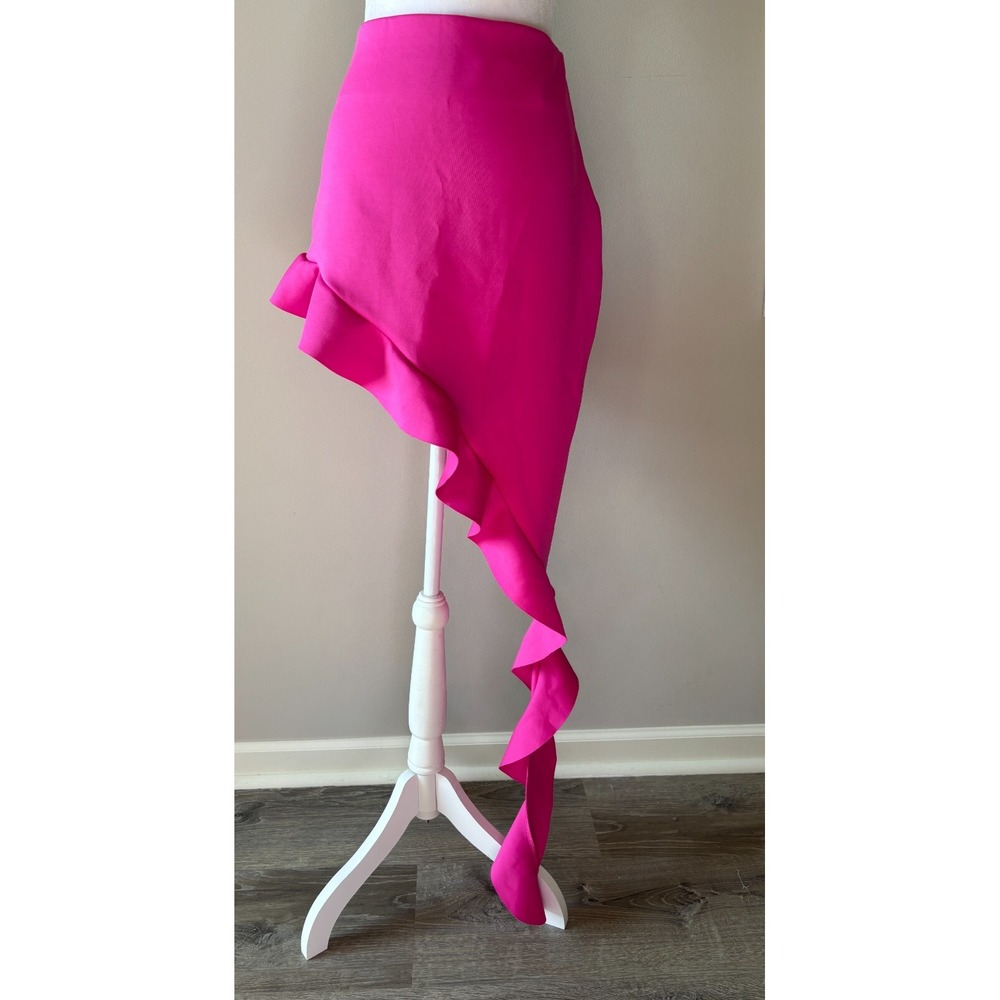 Kiki Riki Women's Ruffled Fuchsia Pink Short Skirt‎ Tango Dance Size Large